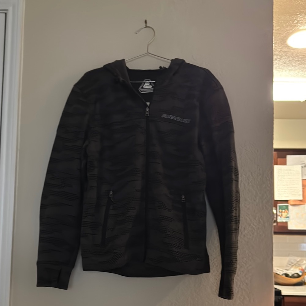 Black Camouflage Zip-Up Hoodie